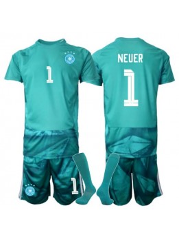 Tyskland Manuel Neuer #1 Målvakt Replika Hemmakläder Barn VM 2026 Kortärmad (+ byxor)